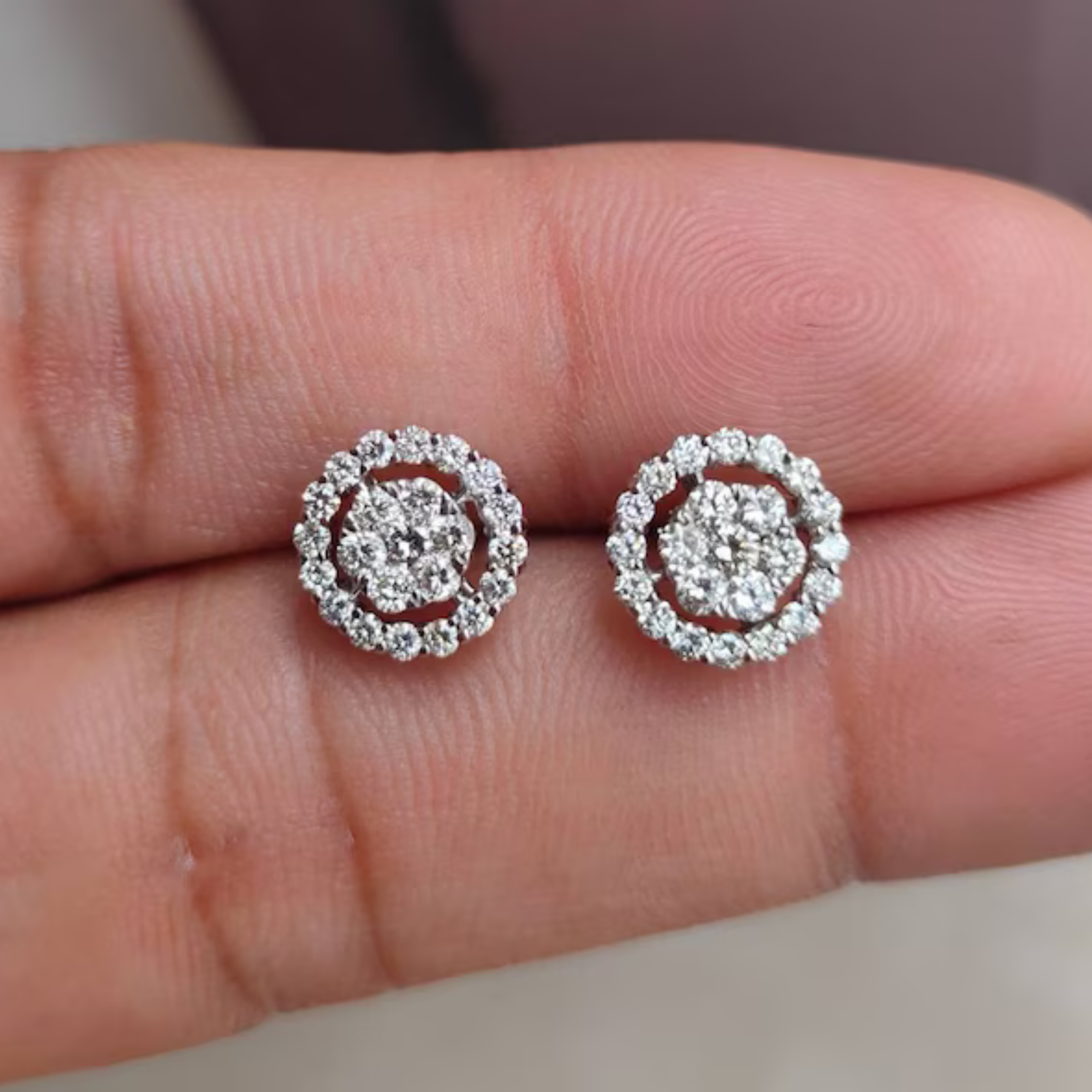 92.5 Silver Diamond Earrings